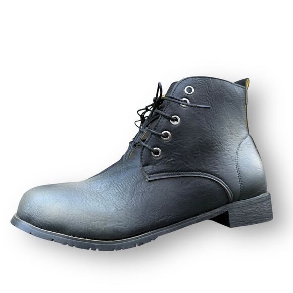 Retro British Chukka Boots Distressed Lace up Black Shoes Men's size 12 EU 45 - Picture 5 of 13